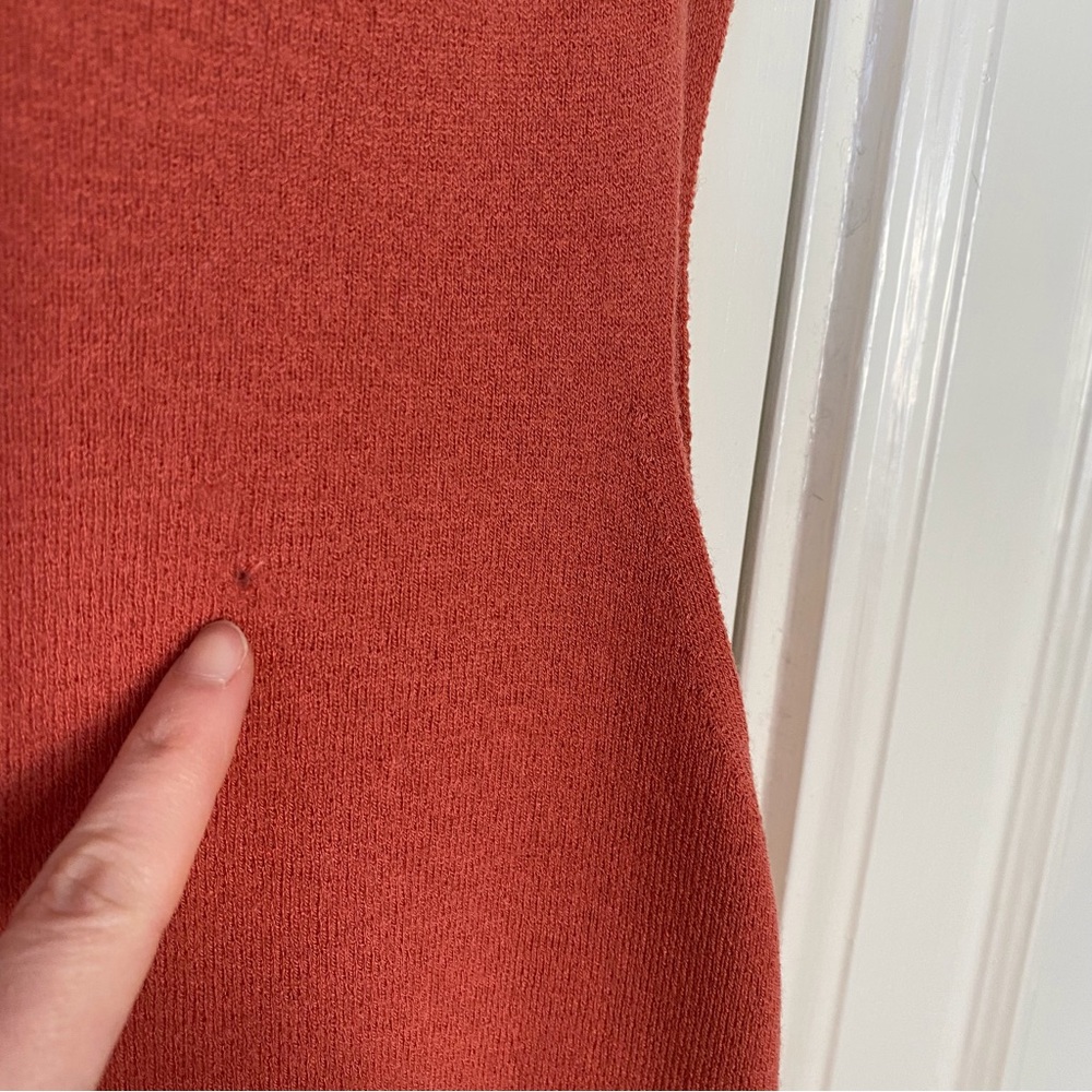 Eileen Fisher Coral Rust Orange V-neck Italian Yarn Wool Sweater Top Size 1X - Picture 11 of 11